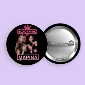 Κονκάρδα για Τσάντα - Black Pink (Με Όνομα)