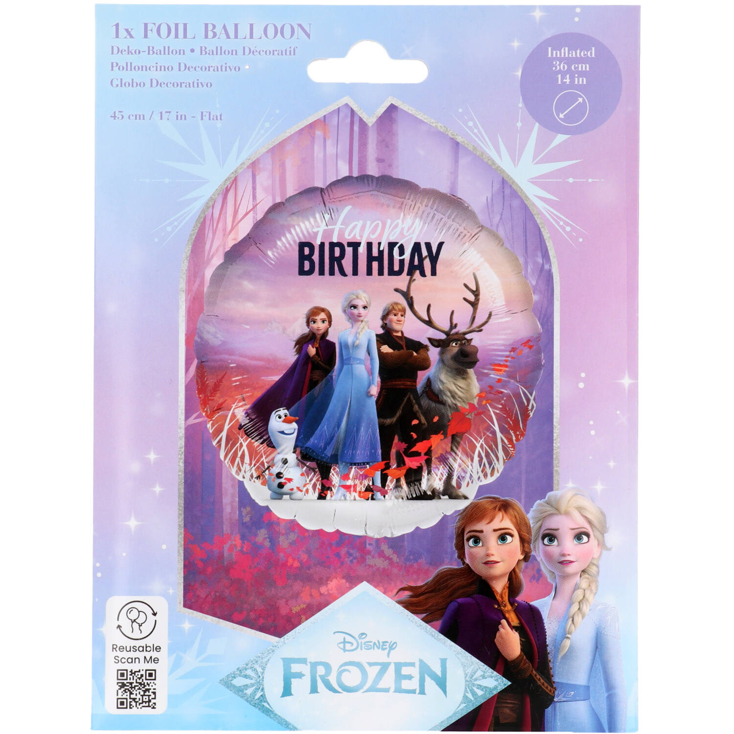 18" Μπαλόνι Frozen - Happy Birthday - Image 2