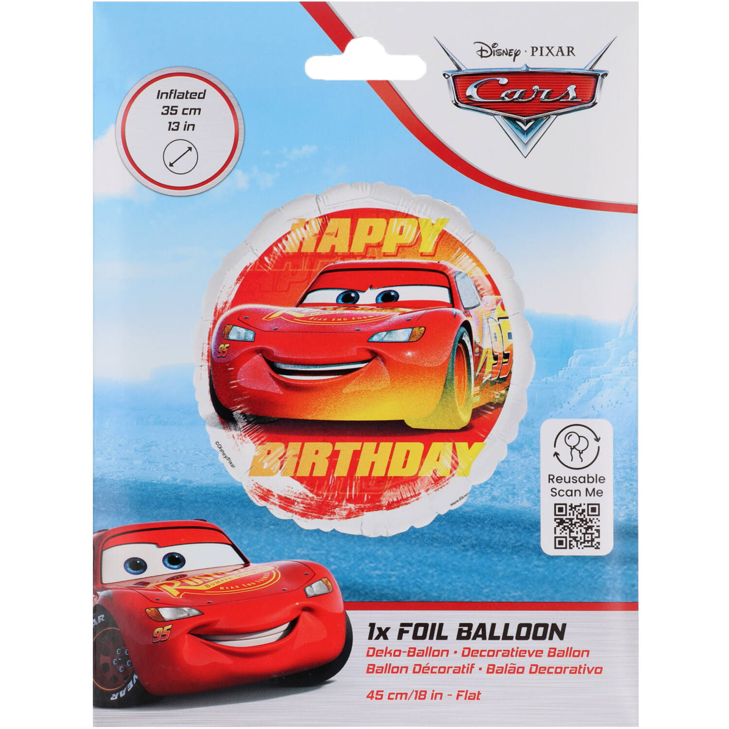 18" Μπαλόνι Happy Birthday - Cars McQueen - Image 2
