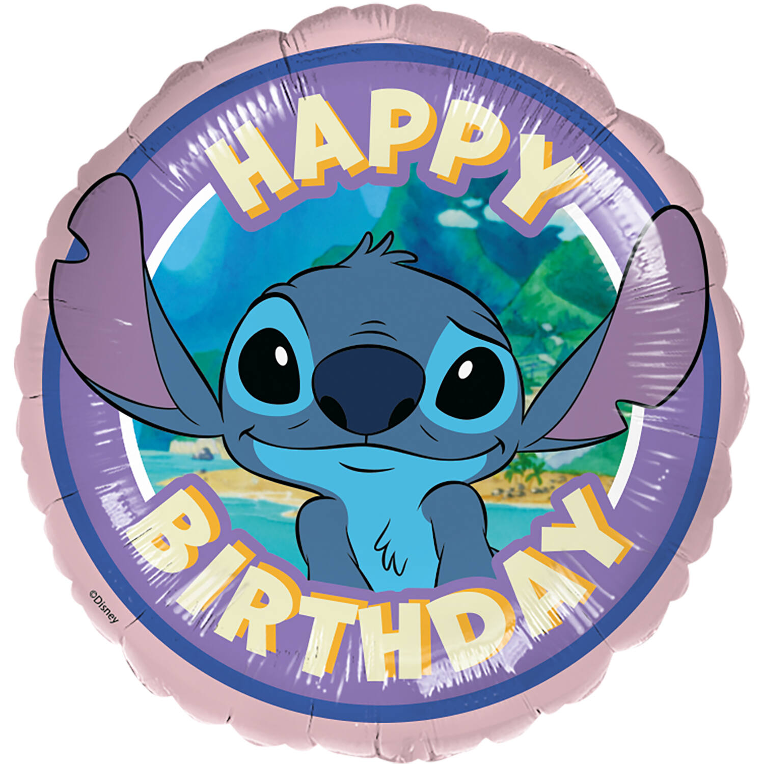 18" Μπαλόνι μοβ Stitch - Happy Birthday