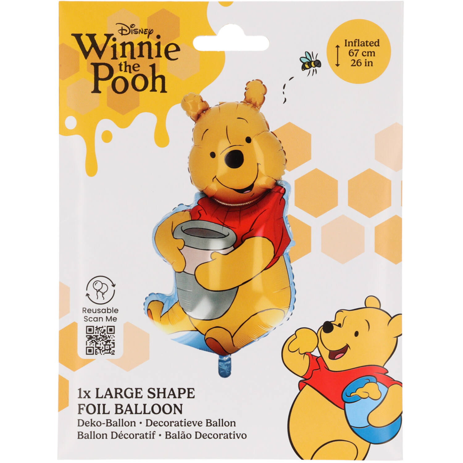 26" Μπαλόνι - Winnie The Pooh με μέλι - Image 3