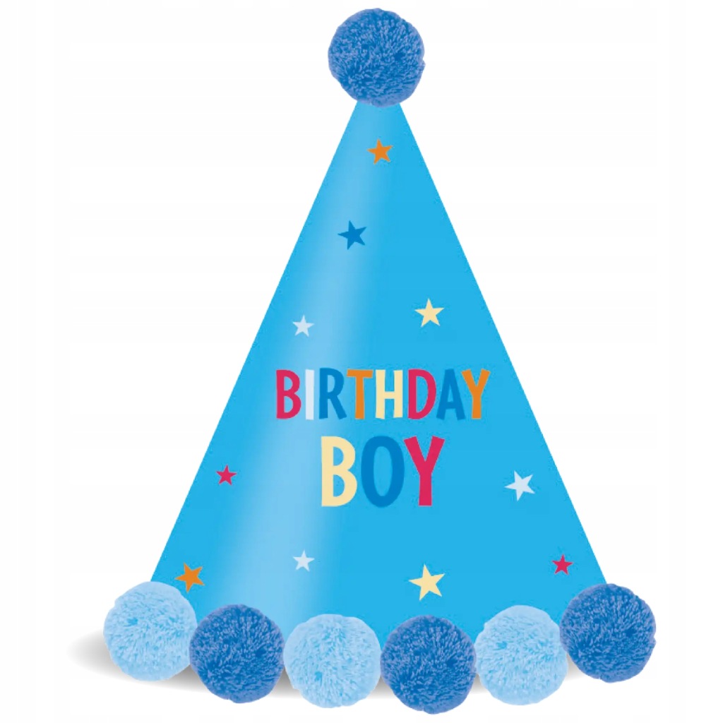 Γαλάζιο Καπελάκι με πομ πομ - Birthday Boy