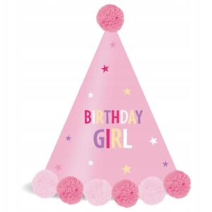 Ροζ Καπελάκι με πομ πομ - Birthday Girl