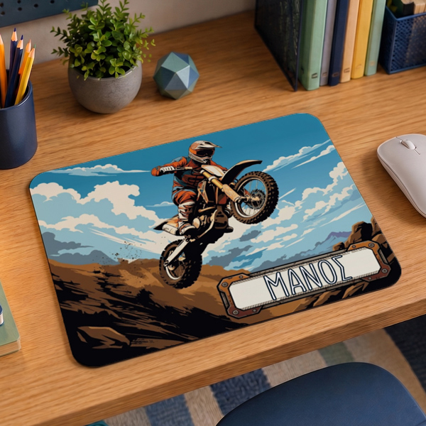 Mouse Pad Gaming - Motocross με Όνομα