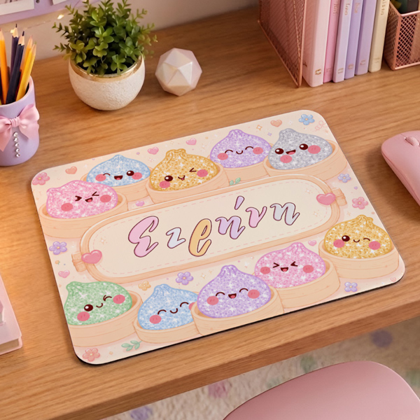 Mouse Pad Gaming - Cute Mochi με Όνομα