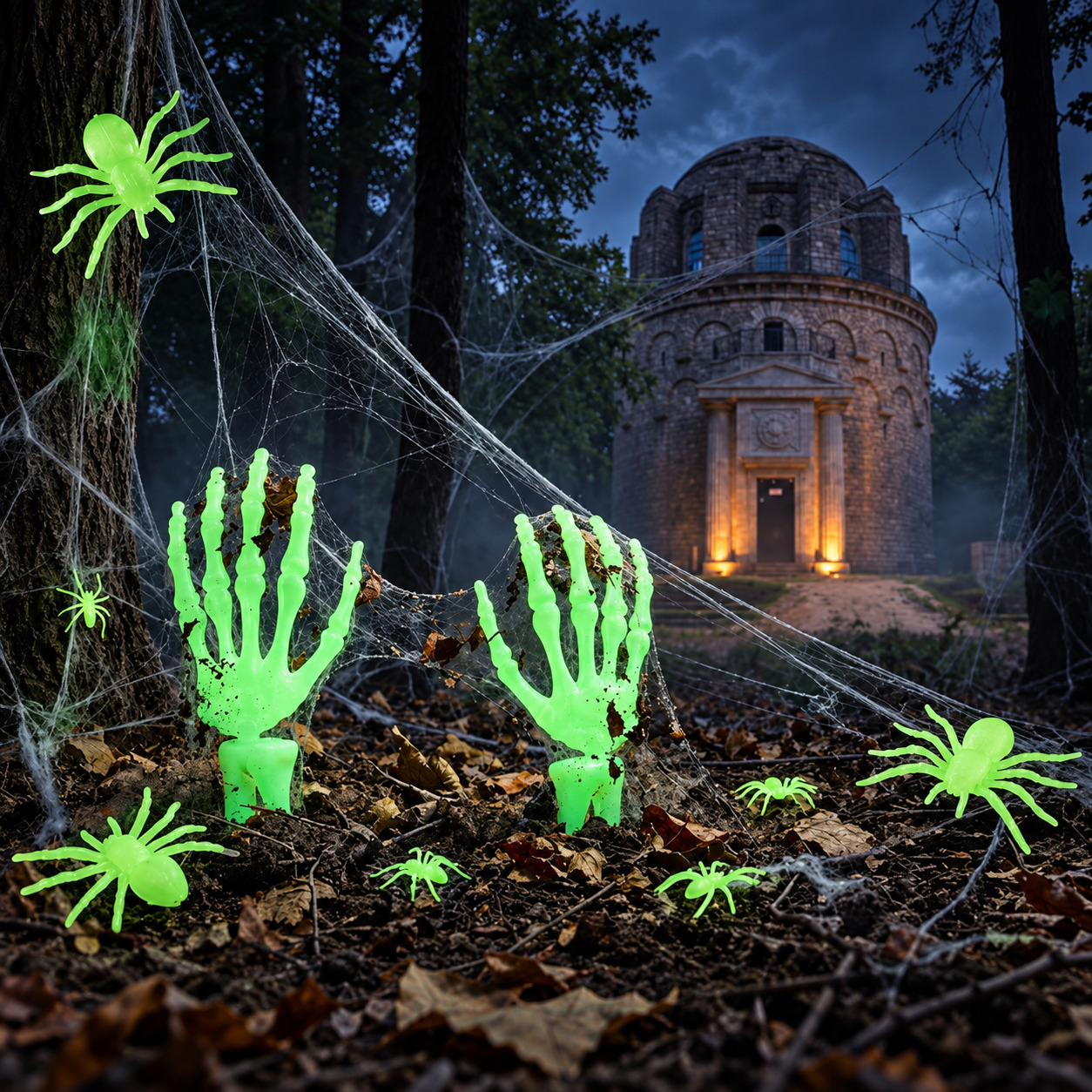 Φωσφοριζέ Πλαστικές Αράχνες - Glow in the Dark (10 τεμ) - Image 3