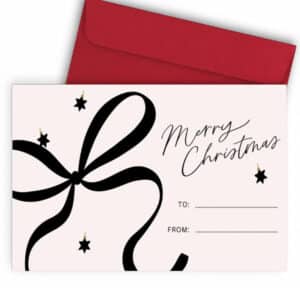 Χριστουγεννιάτικη Κάρτα - Merry Christmas με Φιόγκο